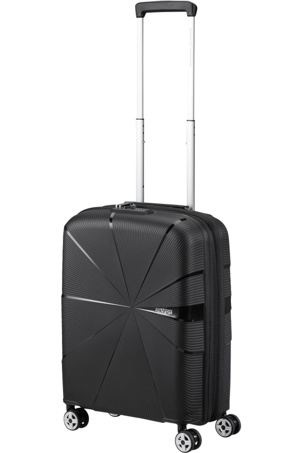 American Tourister Starvibe Spinner Expandable TSA 55cm Black American Tourister Starvibe Spinner Expandable TSA 55cm Black