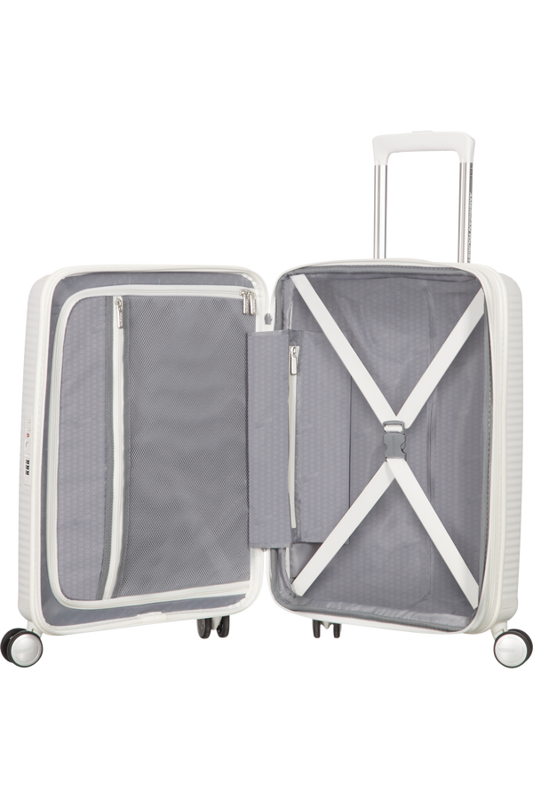 American Tourister Soundbox Spinner Expandable 55cm Pure White American Tourister Soundbox Spinner Expandable 55cm Pure White