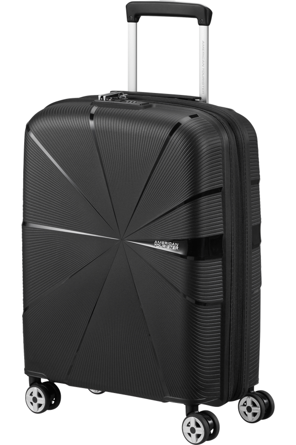 American Tourister Starvibe Spinner Expandable TSA 55cm Black American Tourister Starvibe Spinner Expandable TSA 55cm Black