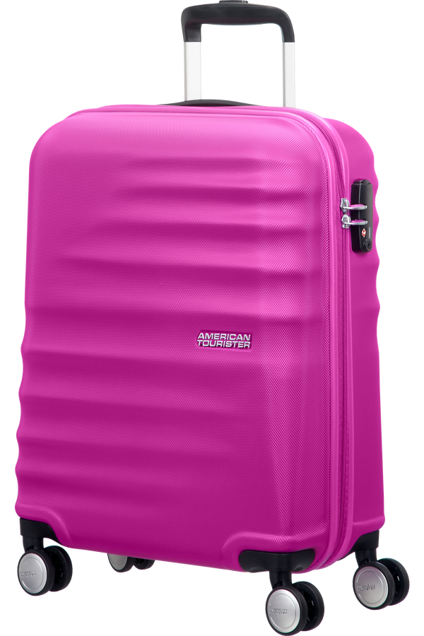 American Tourister Wavebreaker 4-wheel cabin baggage Spinner suitcase 55x40x20cm Hot Lips Pink