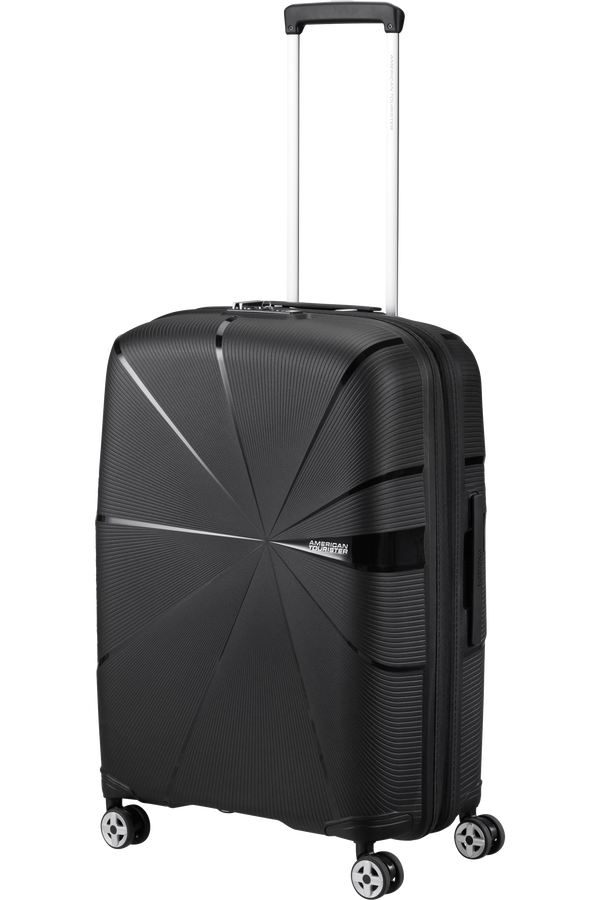 American Tourister Starvibe Spinner Expandable TSA 67cm Black American Tourister Starvibe Spinner Expandable TSA 67cm Black