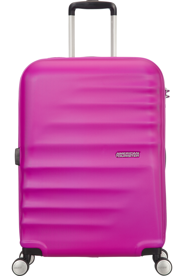 American Tourister Wavebreaker 4-wheel cabin baggage Spinner suitcase 55x40x20cm Hot Lips Pink