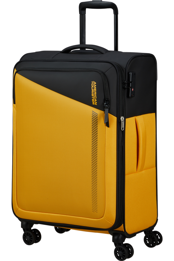 American Tourister Daring Dash Spinner Expandable TSA M  Black/Yellow