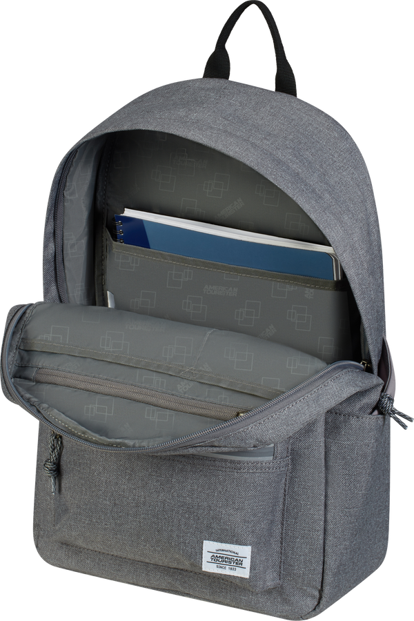 American Tourister Brightup Backpack Zip  Grey Melange American Tourister Brightup Backpack Zip  Grey Melange