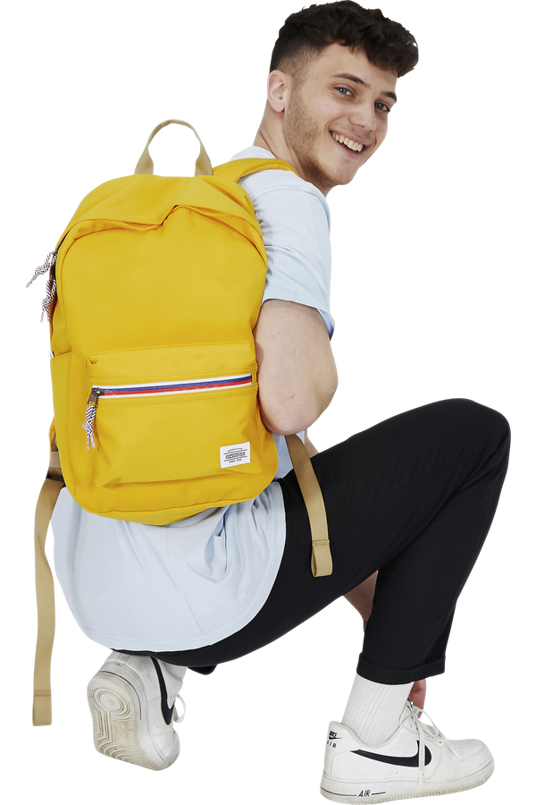 Yellow backpack top