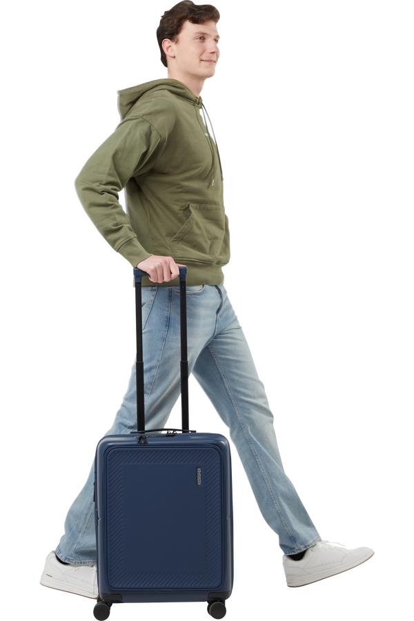 American Tourister DashPop Spinner Expandable Frontloader 55cm  Midnight Blue