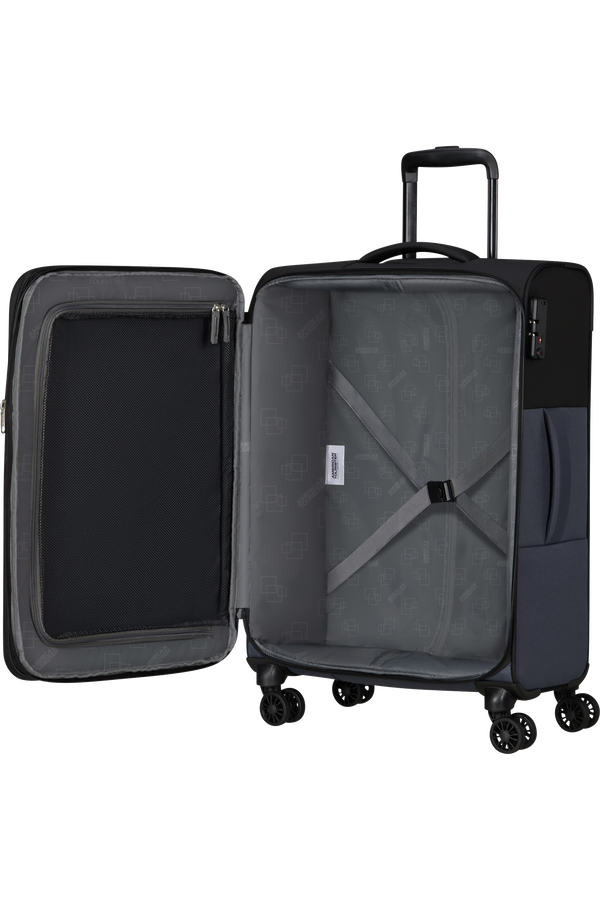 American Tourister Daring Dash Spinner Expandable TSA M  Black/Grey American Tourister Daring Dash Spinner Expandable TSA M  Black/Grey