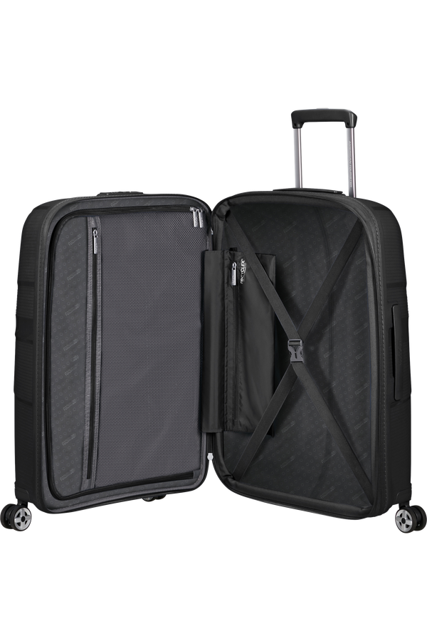 American Tourister Starvibe Spinner Expandable TSA 67cm Black American Tourister Starvibe Spinner Expandable TSA 67cm Black