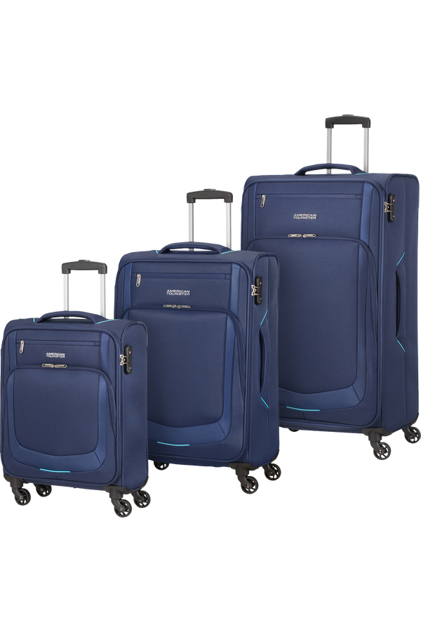 American Tourister Summer Session 3 Pc Set A  Dark Blue/Light Blue