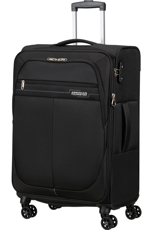 American Tourister Deep Dive Spinner Expandable TSA M  Black/Grey