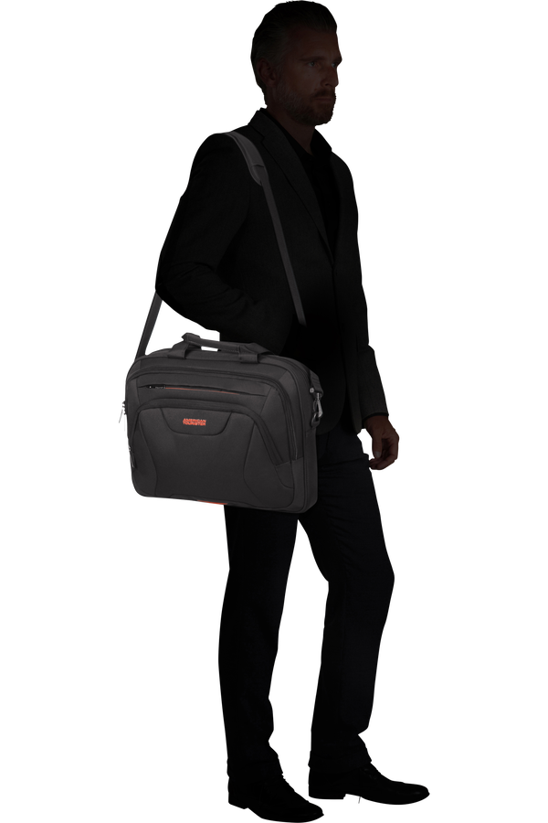 American Tourister At Work Laptop Bag  15.6inch Black/Orange