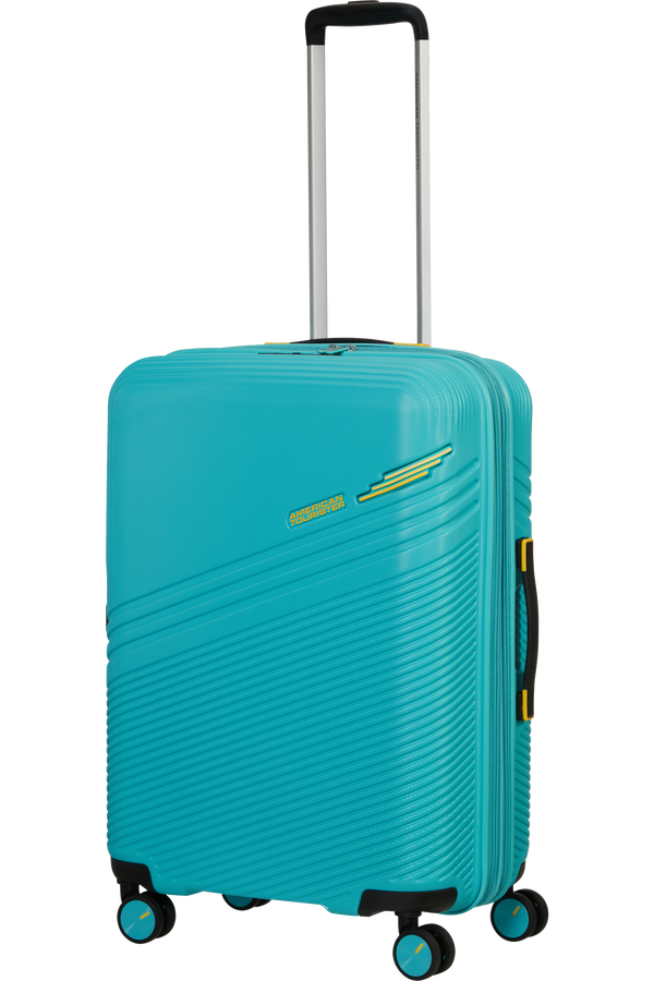 American Tourister Triple Trace Spinner TSA Expandable 67cm  Turquoise/Yellow
