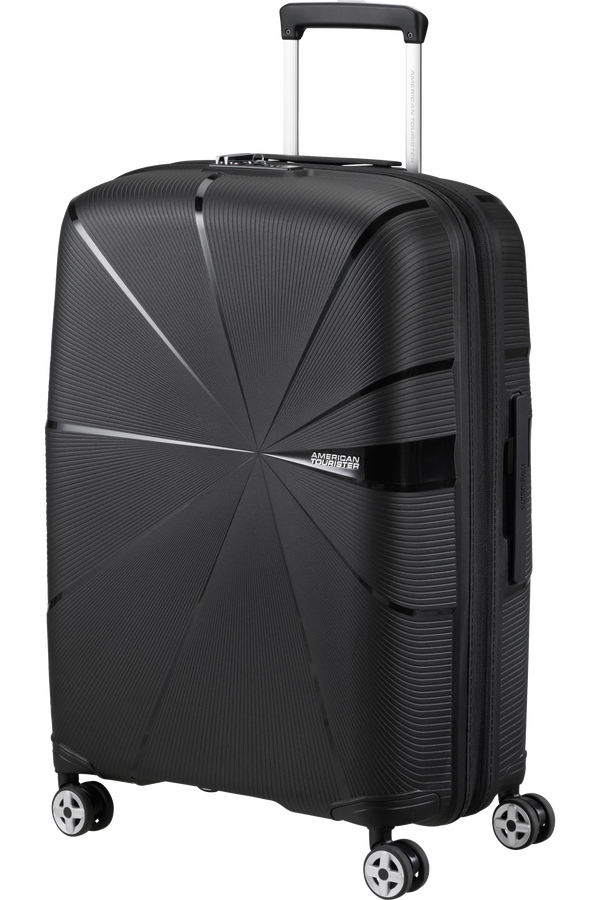 American Tourister Starvibe Spinner Expandable TSA 67cm Black American Tourister Starvibe Spinner Expandable TSA 67cm Black