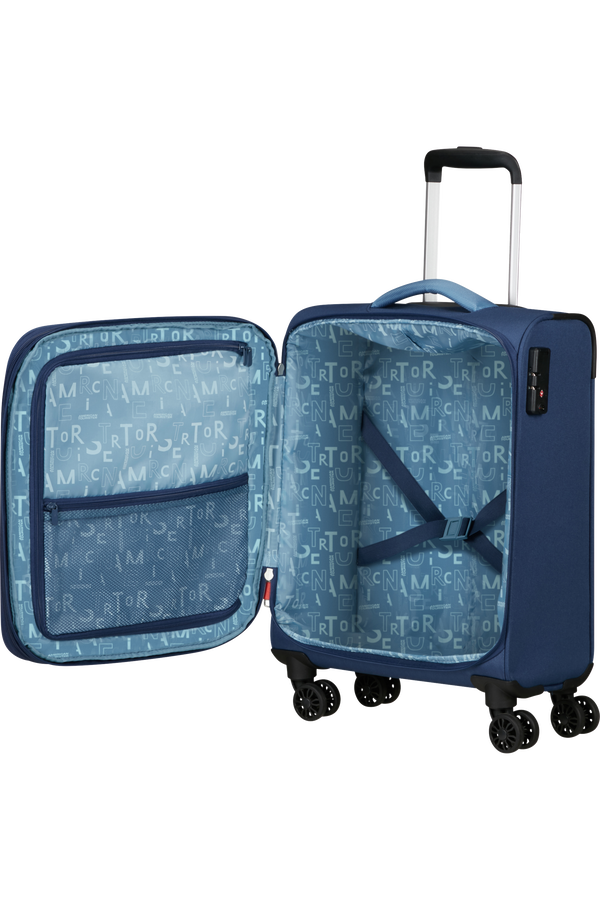 American Tourister Pulsonic Spinner Expandable 55cm  Combat Navy American Tourister Pulsonic Spinner Expandable 55cm  Combat Navy