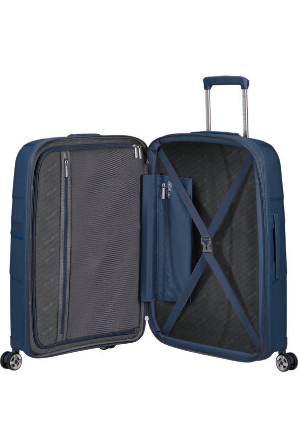 American Tourister Starvibe Spinner Expandable TSA 67cm Navy American Tourister Starvibe Spinner Expandable TSA 67cm Navy