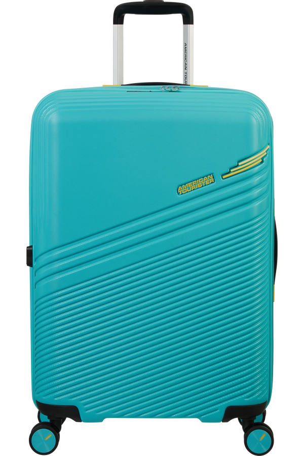 American Tourister Triple Trace Spinner TSA Expandable 67cm  Turquoise/Yellow