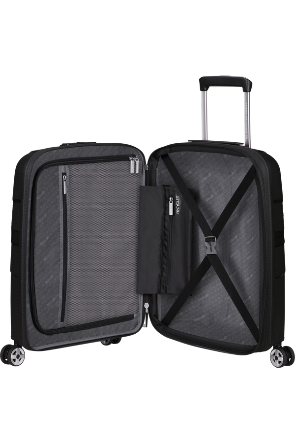 American Tourister Starvibe Spinner Expandable TSA 55cm Black American Tourister Starvibe Spinner Expandable TSA 55cm Black